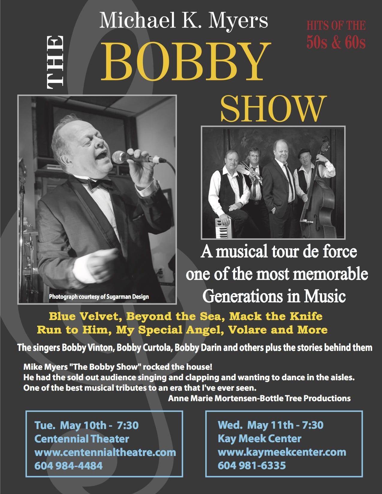 The Bobby Show a Musical Evening at the Kay Meek Centre West Vancouver ...